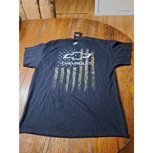 New XL Chevrolet Camo Patriotic Flag Short Sleeve Buck Wear Tee Tshirt Shirt NWT